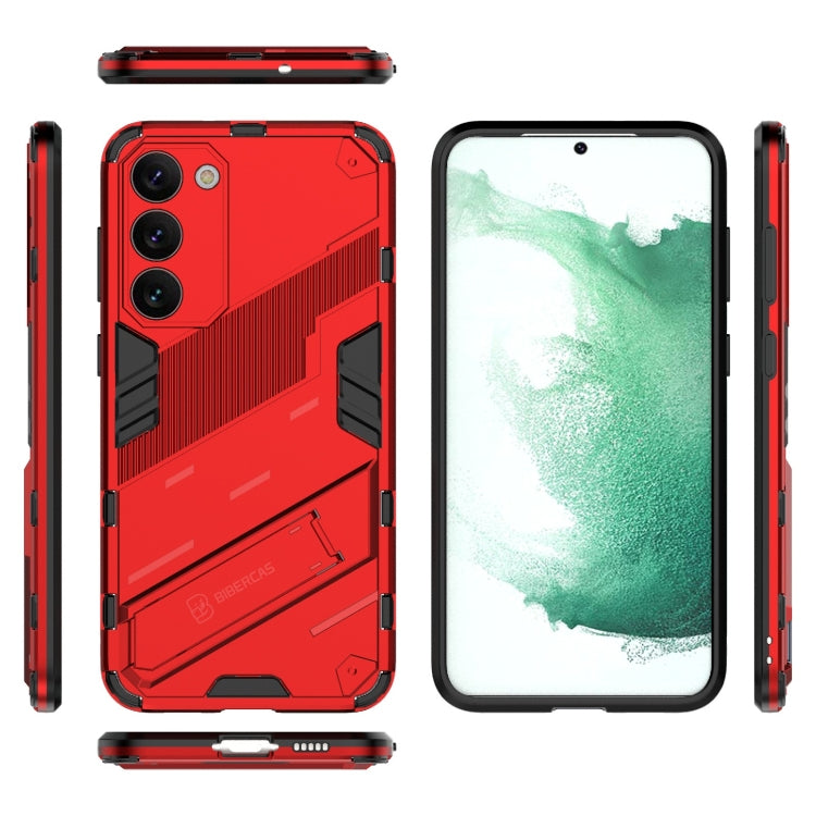 For Samsung Galaxy S23+ 5G Punk Armor 2 in 1 PC + TPU Shockproof Phone Case with Invisible Holder