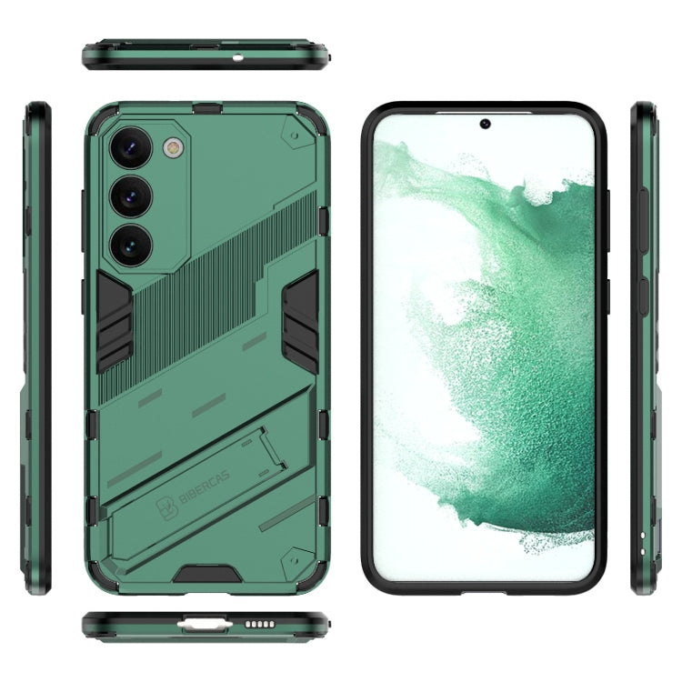 For Samsung Galaxy S23+ 5G Punk Armor 2 in 1 PC + TPU Shockproof Phone Case with Invisible Holder