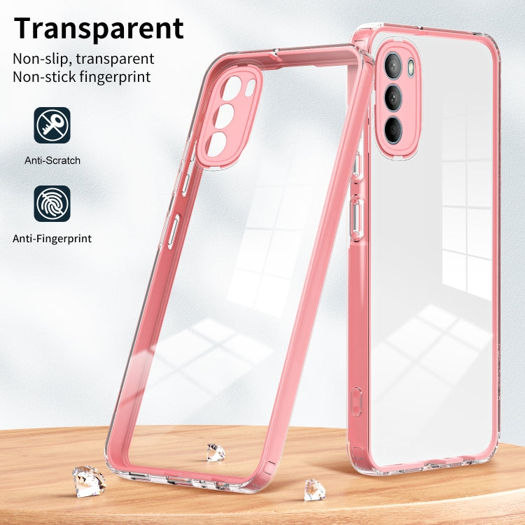 For Motorola Moto G31 / G41 3 in 1 Clear TPU Color PC Frame Phone Case
