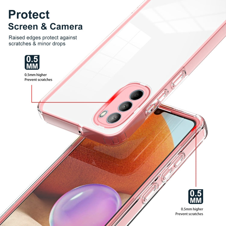 For Motorola Moto G31 / G41 3 in 1 Clear TPU Color PC Frame Phone Case
