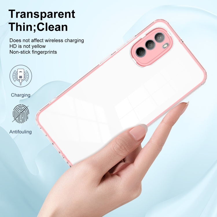 For Motorola Moto G31 / G41 3 in 1 Clear TPU Color PC Frame Phone Case