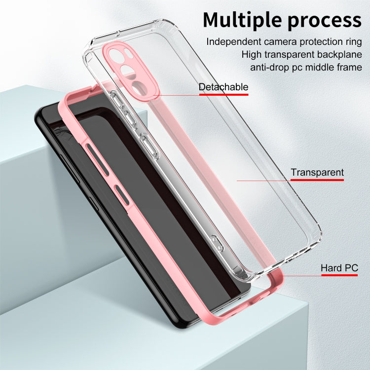 For Motorola Moto G31 / G41 3 in 1 Clear TPU Color PC Frame Phone Case