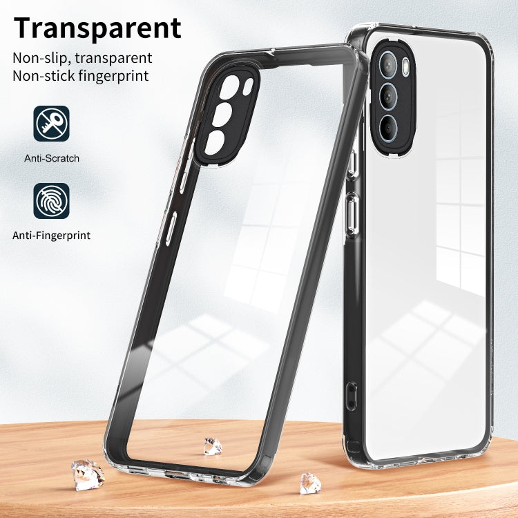 For Motorola Moto G31 / G41 3 in 1 Clear TPU Color PC Frame Phone Case