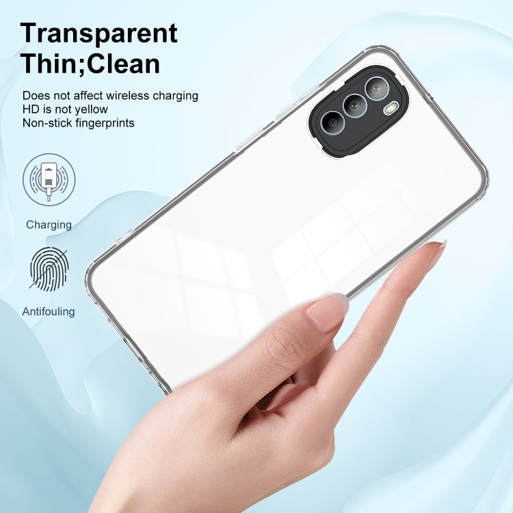 For Motorola Moto G31 / G41 3 in 1 Clear TPU Color PC Frame Phone Case