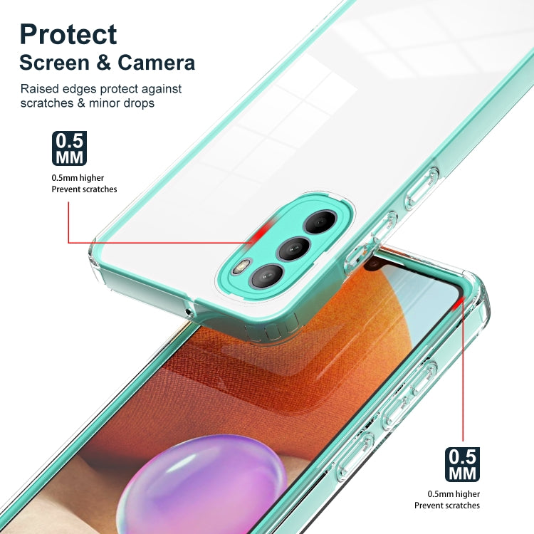 For Motorola Moto G31 / G41 3 in 1 Clear TPU Color PC Frame Phone Case
