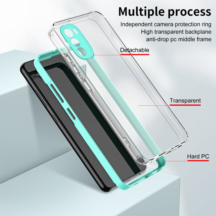 For Motorola Moto G31 / G41 3 in 1 Clear TPU Color PC Frame Phone Case