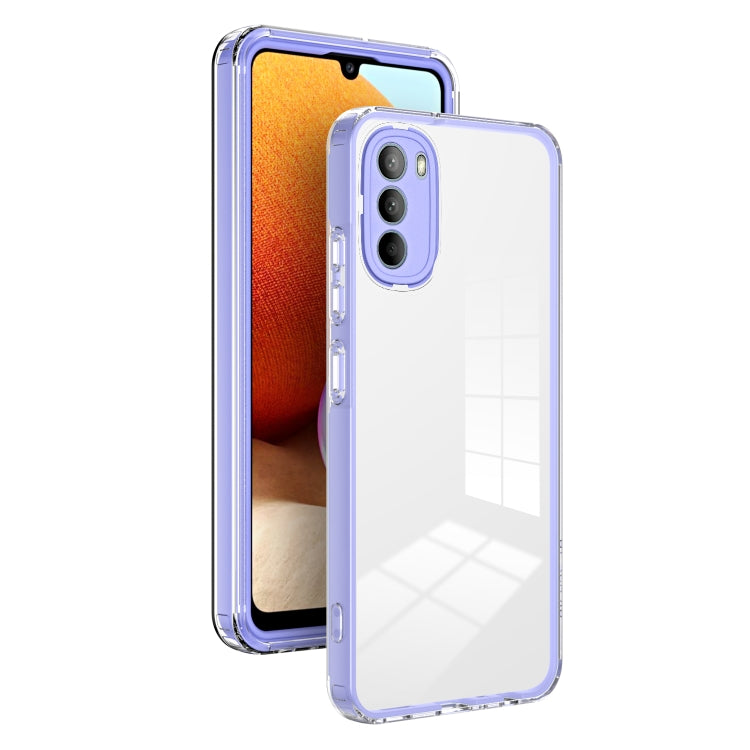 For Motorola Moto G31 / G41 3 in 1 Clear TPU Color PC Frame Phone Case