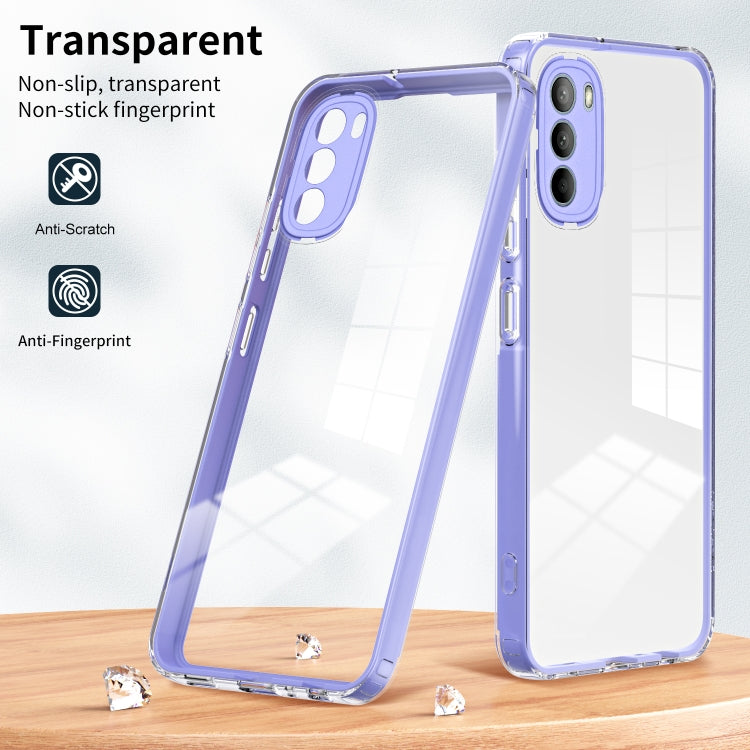 For Motorola Moto G31 / G41 3 in 1 Clear TPU Color PC Frame Phone Case