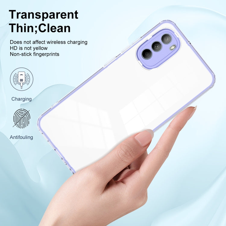 For Motorola Moto G31 / G41 3 in 1 Clear TPU Color PC Frame Phone Case