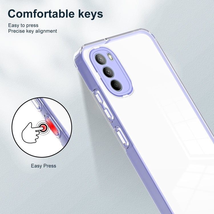 For Motorola Moto G31 / G41 3 in 1 Clear TPU Color PC Frame Phone Case