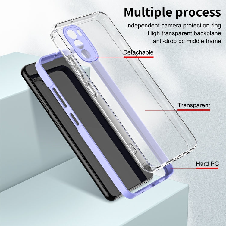 For Motorola Moto G31 / G41 3 in 1 Clear TPU Color PC Frame Phone Case
