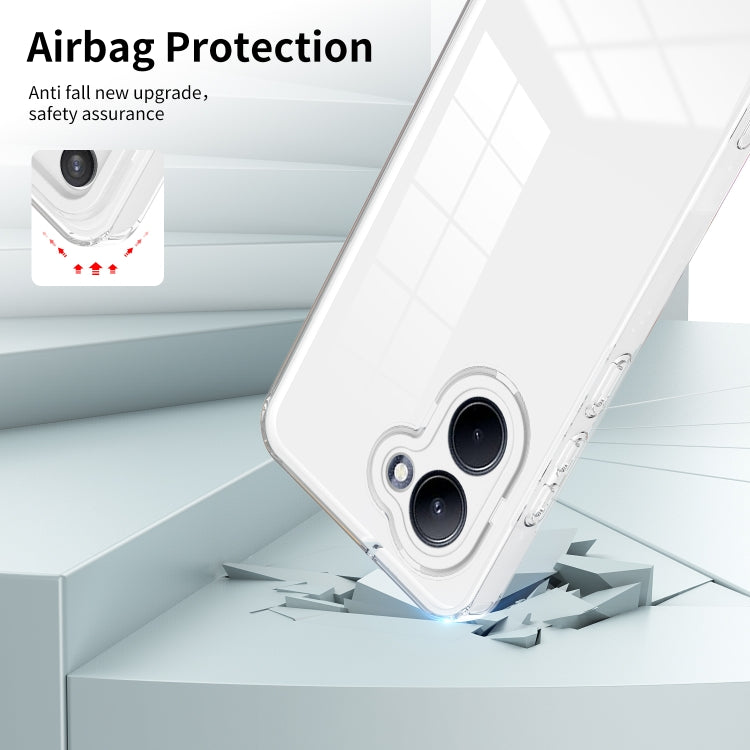 For Realme C33 3 in 1 Clear TPU Color PC Frame Phone Case