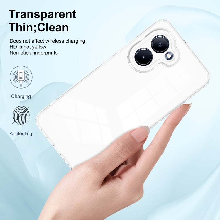 For Realme C33 3 in 1 Clear TPU Color PC Frame Phone Case