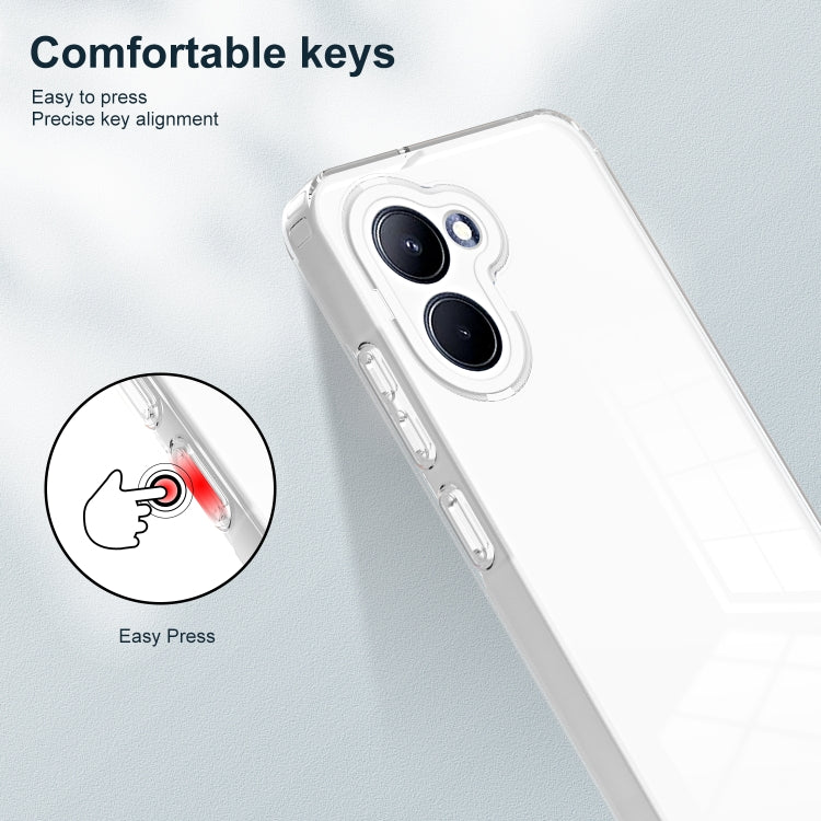 For Realme C33 3 in 1 Clear TPU Color PC Frame Phone Case