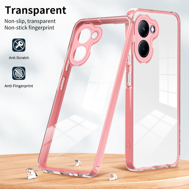 For Realme C33 3 in 1 Clear TPU Color PC Frame Phone Case