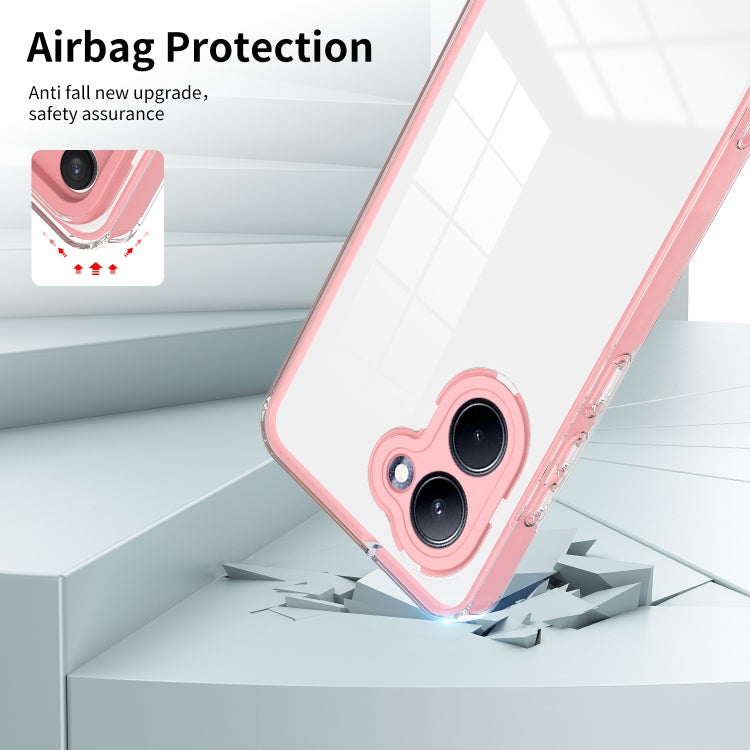 For Realme C33 3 in 1 Clear TPU Color PC Frame Phone Case