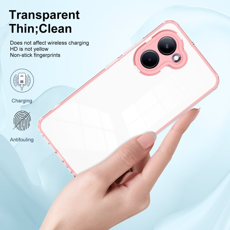 For Realme C33 3 in 1 Clear TPU Color PC Frame Phone Case