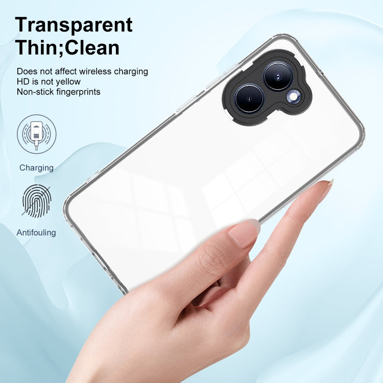 For Realme C33 3 in 1 Clear TPU Color PC Frame Phone Case