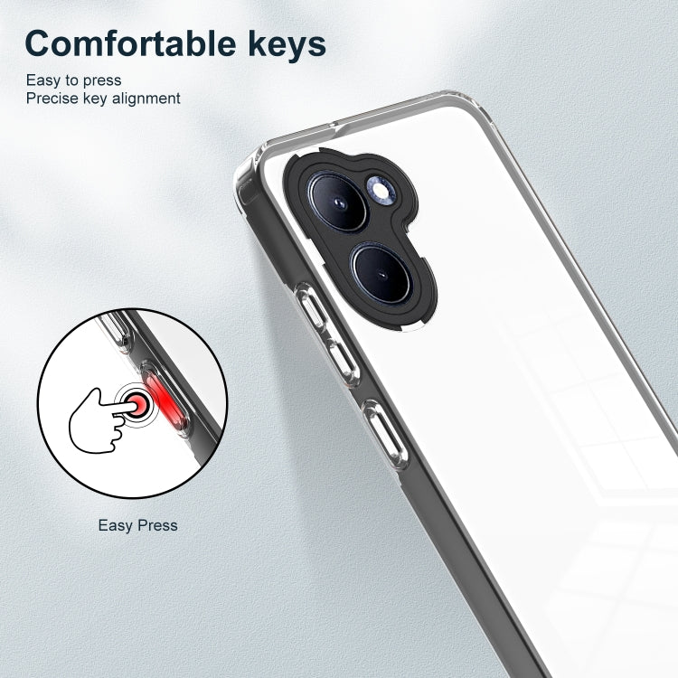 For Realme C33 3 in 1 Clear TPU Color PC Frame Phone Case