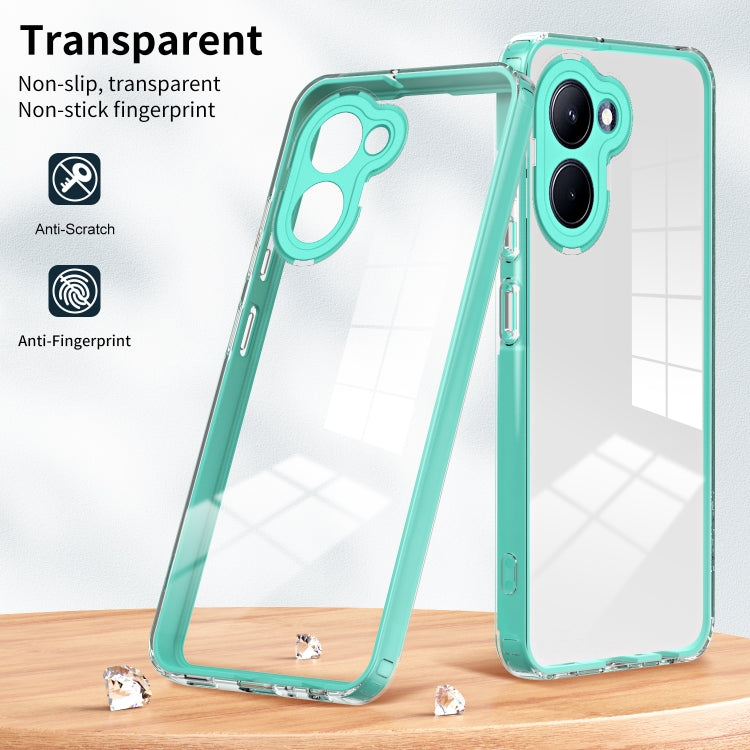 For Realme C33 3 in 1 Clear TPU Color PC Frame Phone Case