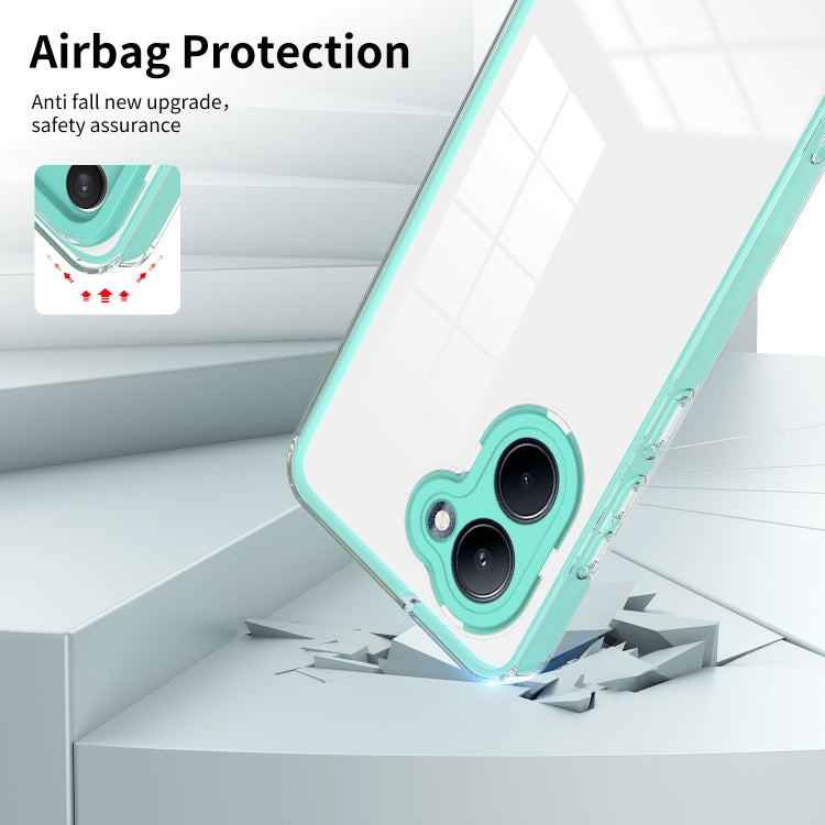 For Realme C33 3 in 1 Clear TPU Color PC Frame Phone Case