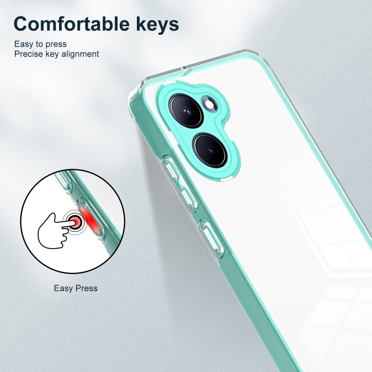 For Realme C33 3 in 1 Clear TPU Color PC Frame Phone Case