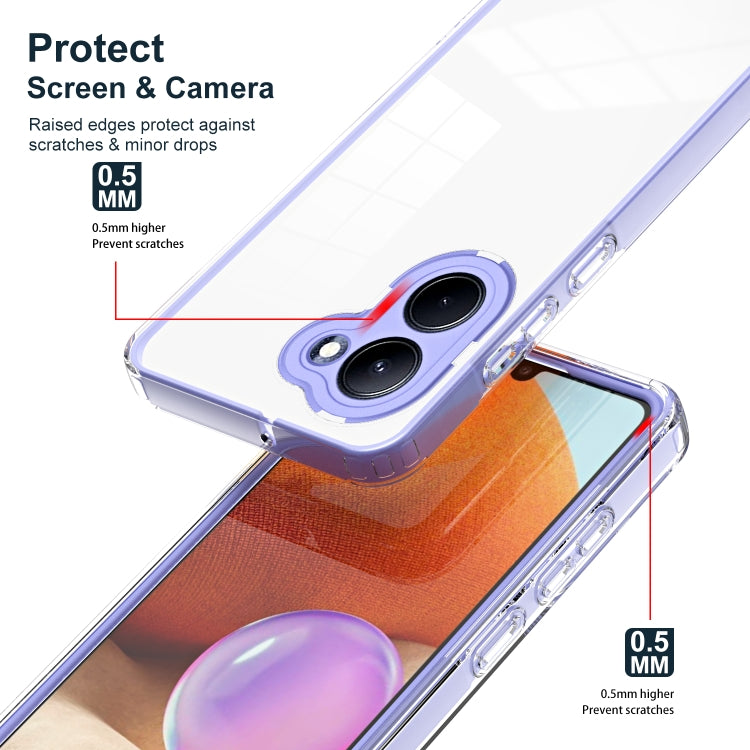 For Realme C33 3 in 1 Clear TPU Color PC Frame Phone Case