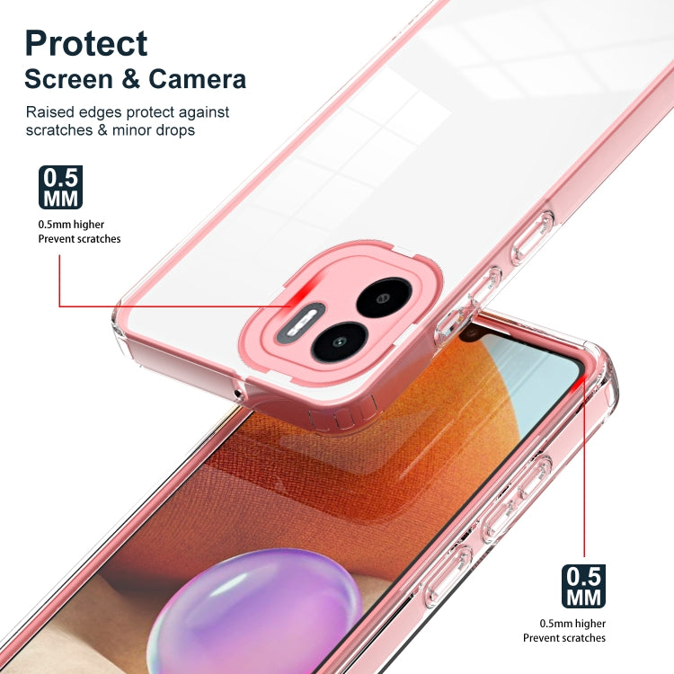 For Xiaomi Redmi A1 3 in 1 Clear TPU Color PC Frame Phone Case