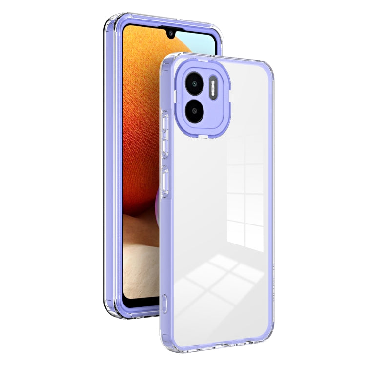 For Xiaomi Redmi A1 3 in 1 Clear TPU Color PC Frame Phone Case