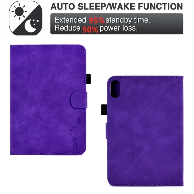 For iPad 10th Gen 10.9 2022 Embossed Smile Flip Tablet Leather Smart Case