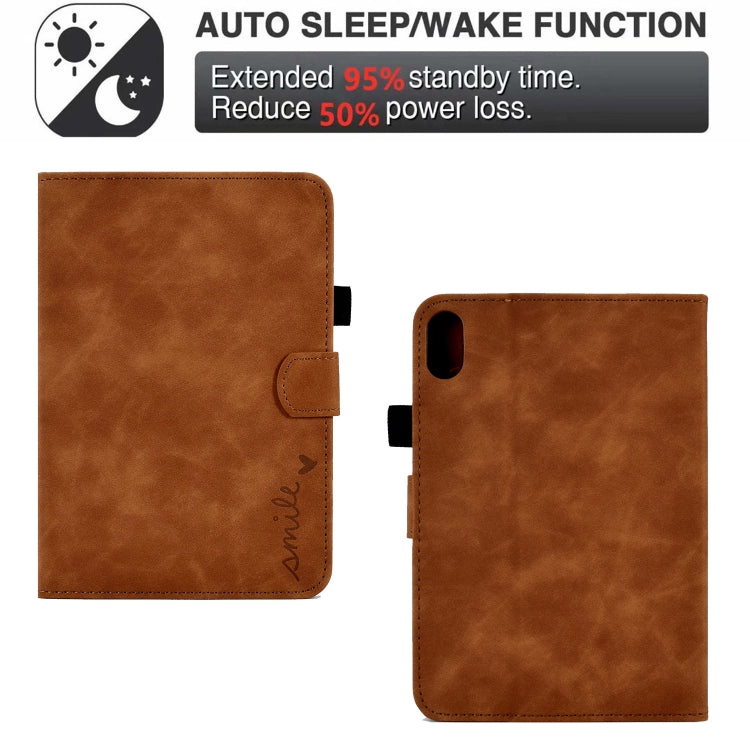 For iPad 10th Gen 10.9 2022 Embossed Smile Flip Tablet Leather Smart Case