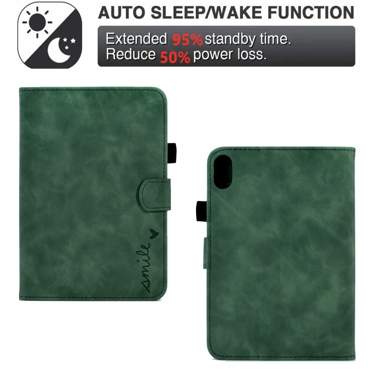 For iPad 10th Gen 10.9 2022 Embossed Smile Flip Tablet Leather Smart Case