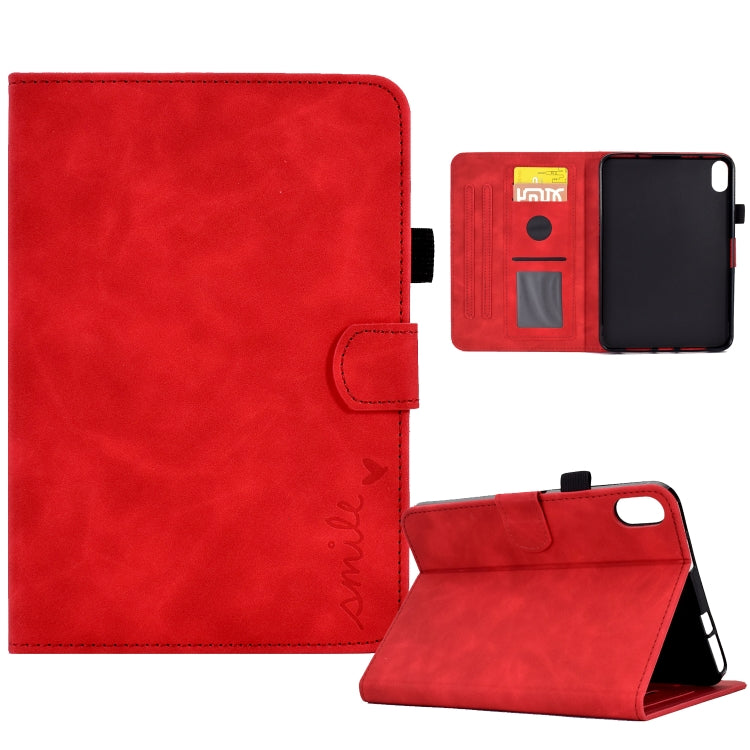 For iPad 10th Gen 10.9 2022 Embossed Smile Flip Tablet Leather Smart Case