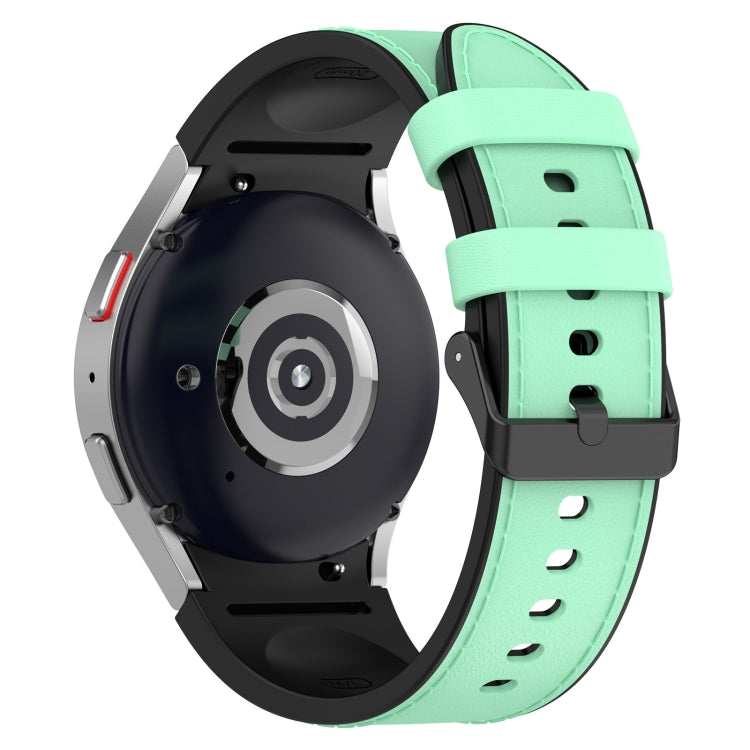 For Samsung Galaxy Watch5 44mm / 40mm Silicone Leather Black Buckle Watch Band, Size:L