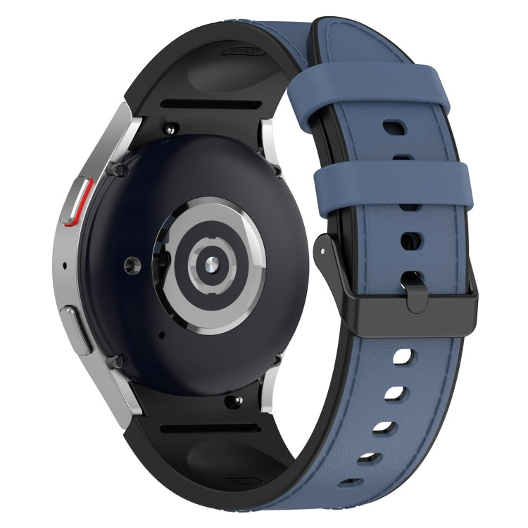 For Samsung Galaxy Watch5 44mm / 40mm Silicone Leather Black Buckle Watch Band, Size:L