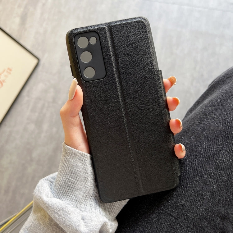 For Samsung Galaxy S20 FE Half Display Adsorption Leather Phone Case