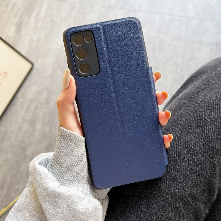 For Samsung Galaxy S20 FE Half Display Adsorption Leather Phone Case