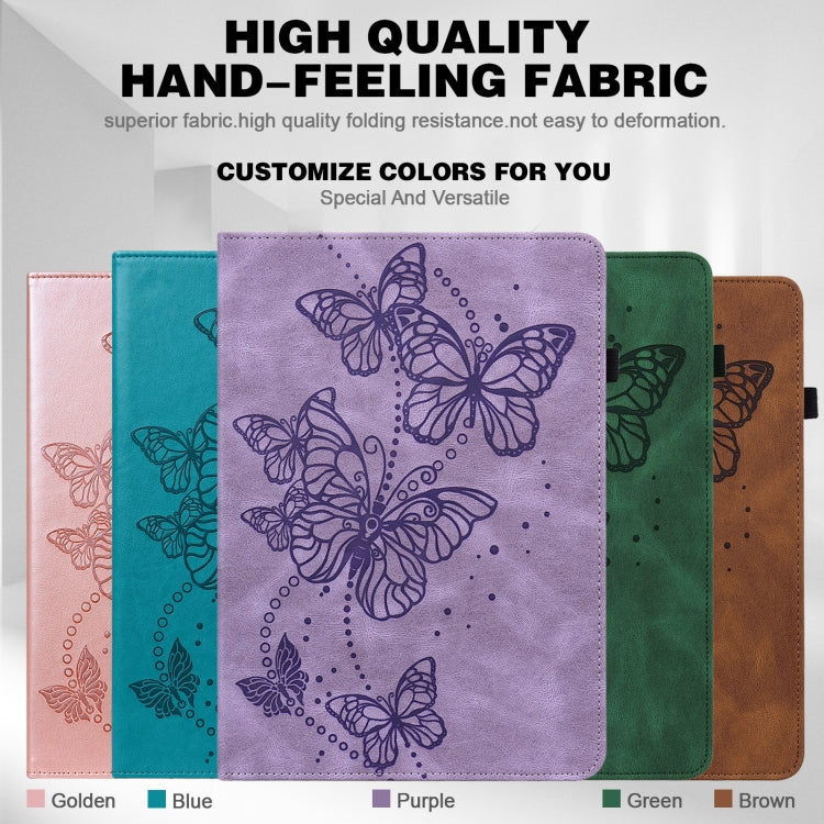 For iPad 10th Gen 10.9 2022 Embossed Butterfly Leather Tablet Case