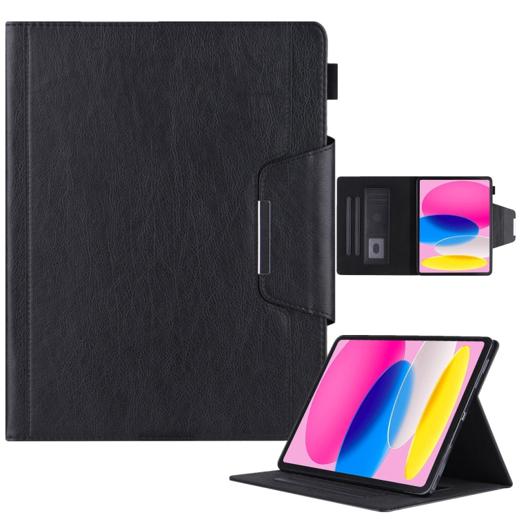 For iPad 10th Gen 10.9 2022 Solid Color Metal Buckle Leather Smart Tablet Case