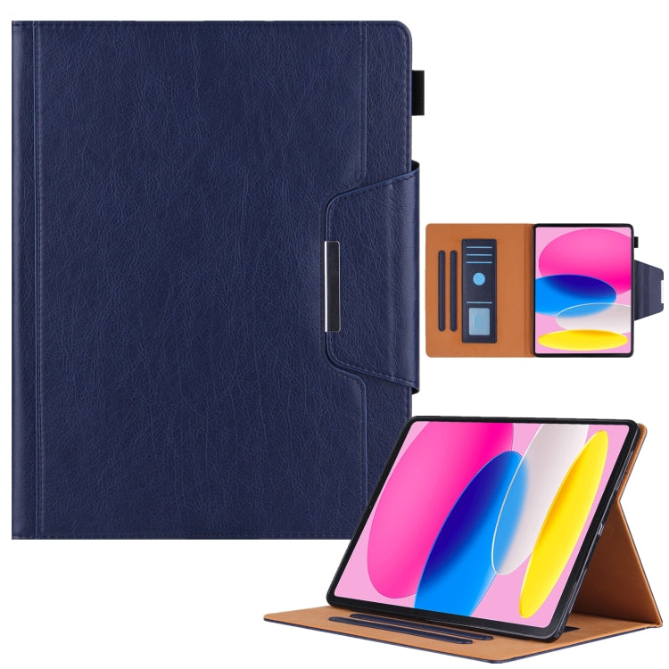 For iPad 10th Gen 10.9 2022 Solid Color Metal Buckle Leather Smart Tablet Case
