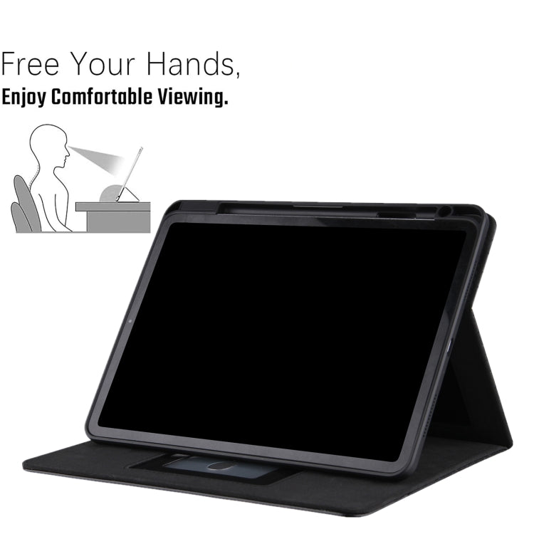 For iPad 10th Gen 10.9 2022 Grid Metal Buckle Leather Smart Tablet Case