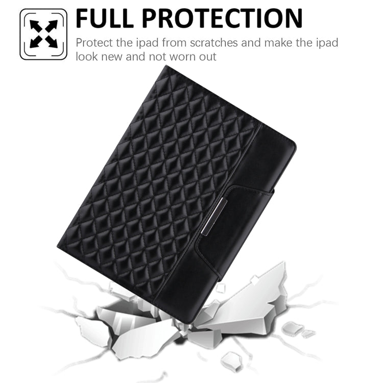 For iPad 10th Gen 10.9 2022 Grid Metal Buckle Leather Smart Tablet Case