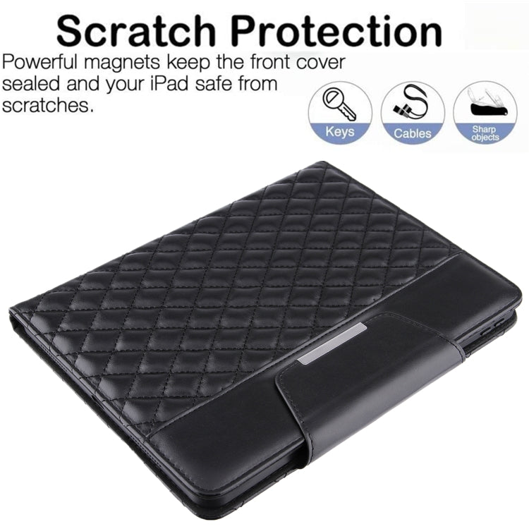 For iPad 10th Gen 10.9 2022 Grid Metal Buckle Leather Smart Tablet Case