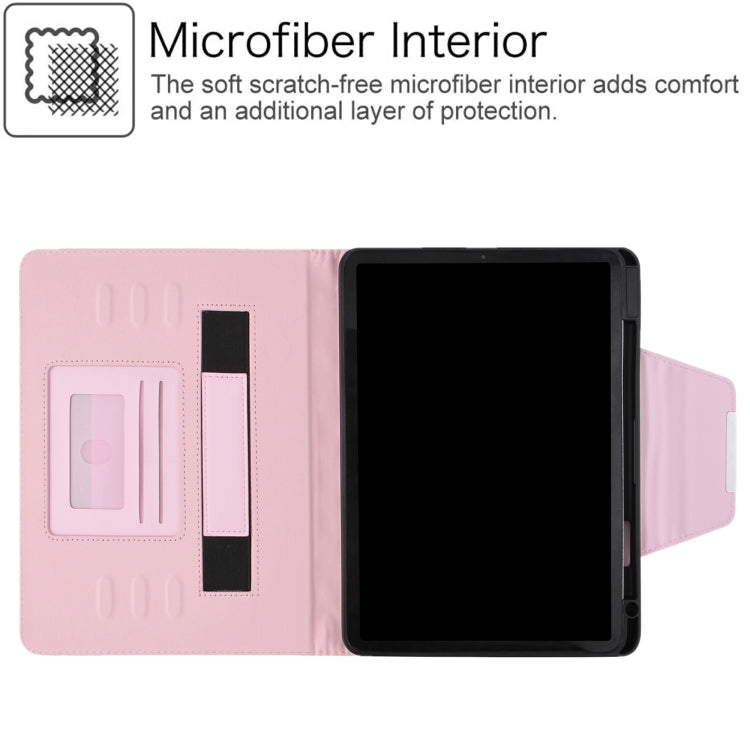 For iPad 10th Gen 10.9 2022 Grid Metal Buckle Leather Smart Tablet Case