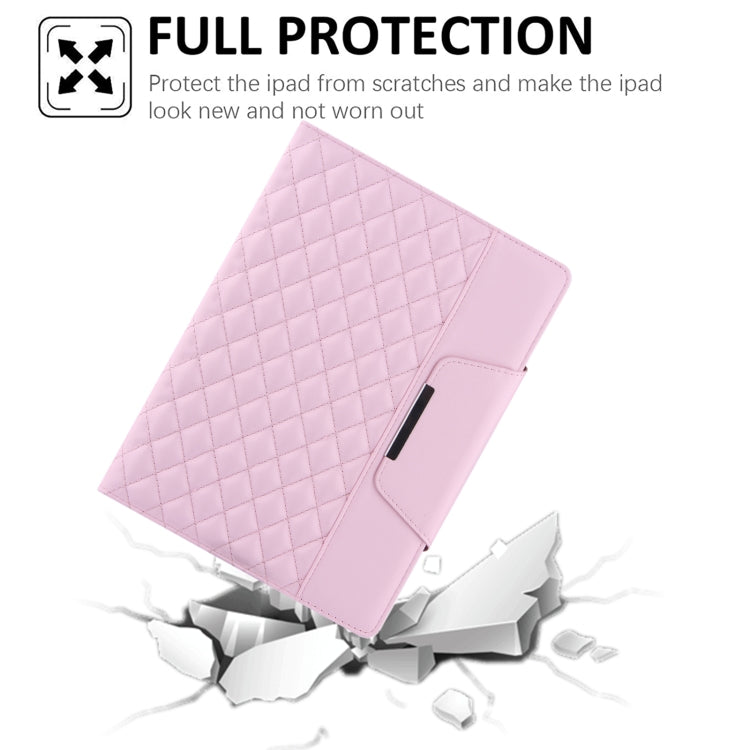 For iPad 10th Gen 10.9 2022 Grid Metal Buckle Leather Smart Tablet Case