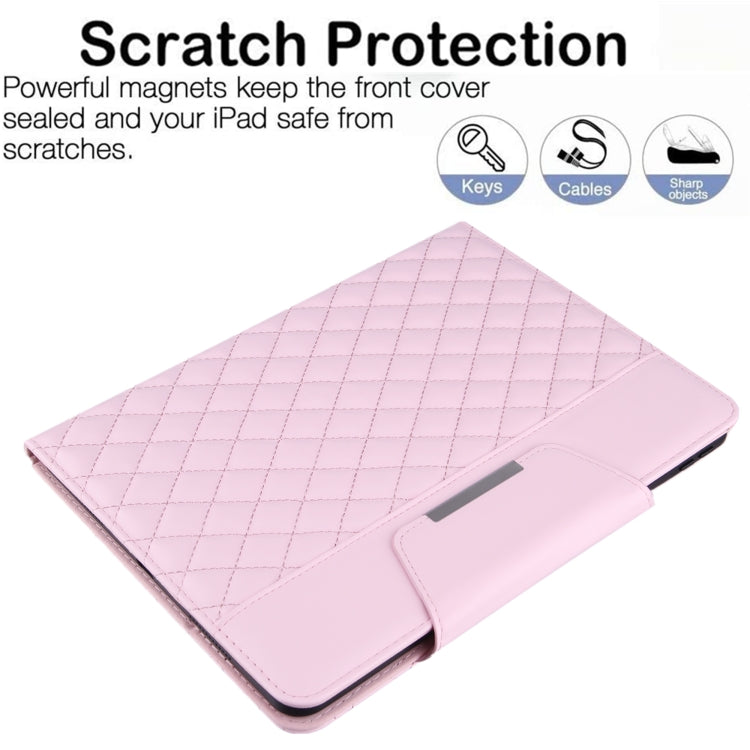 For iPad 10th Gen 10.9 2022 Grid Metal Buckle Leather Smart Tablet Case