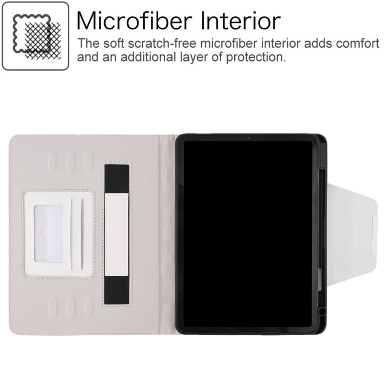 For iPad 10th Gen 10.9 2022 Grid Metal Buckle Leather Smart Tablet Case