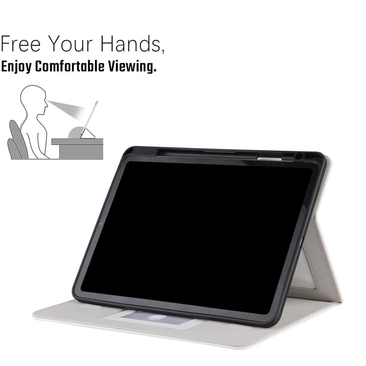 For iPad 10th Gen 10.9 2022 Grid Metal Buckle Leather Smart Tablet Case