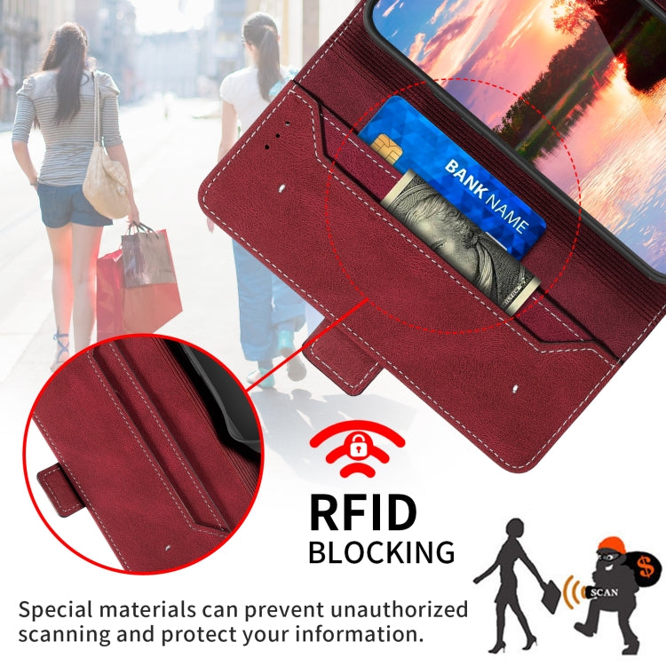 For Samsung Galaxy S23 5G Stitching Side-Magnetic RFID Leather Phone Case