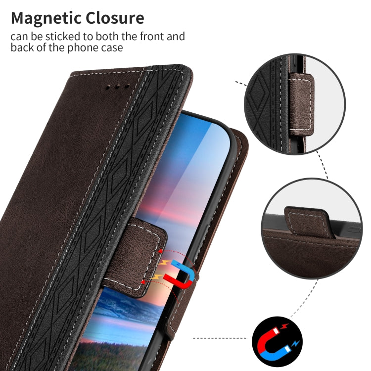 For Samsung Galaxy S23 5G Stitching Side-Magnetic RFID Leather Phone Case